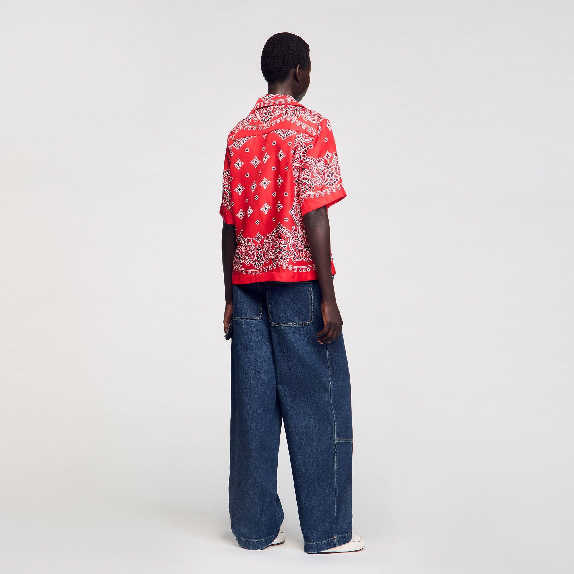 Sandro Women Bandana print silk shirt