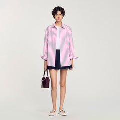 Sandro Women Striped rhinestone shirt