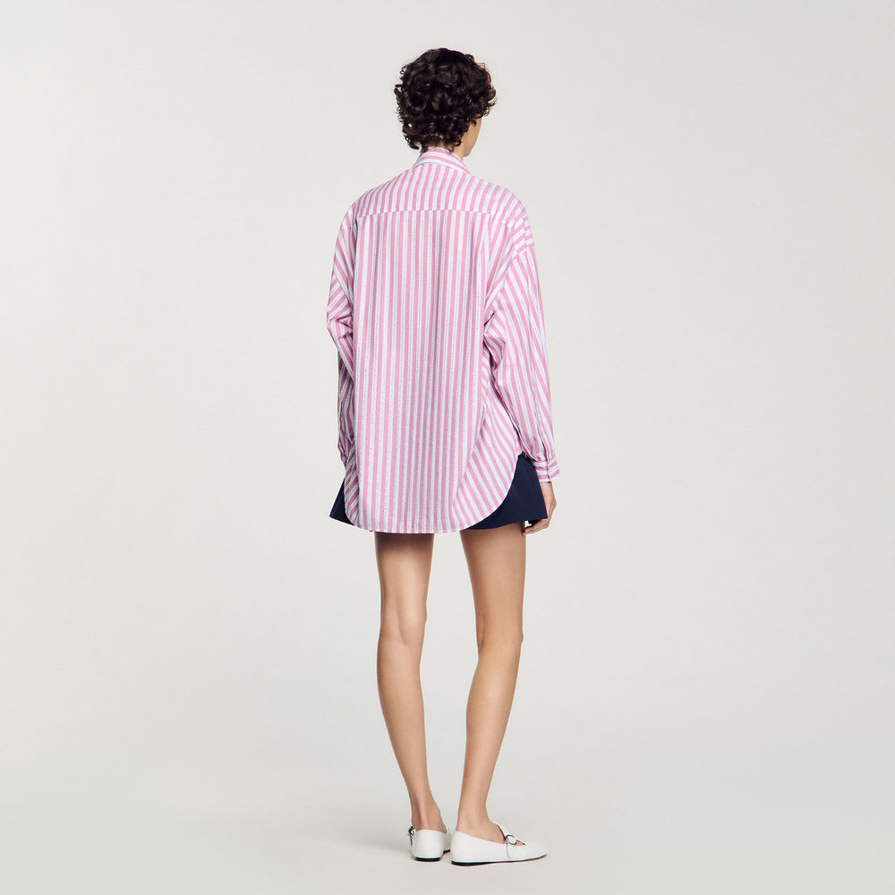 Sandro Women Striped rhinestone shirt
