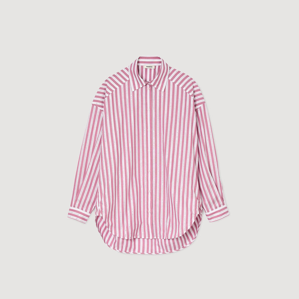 Sandro Women Striped rhinestone shirt