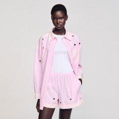 Sandro Women Striped rhinestone shirt