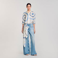 Sandro Women Spiral-motif long sleeve shirt