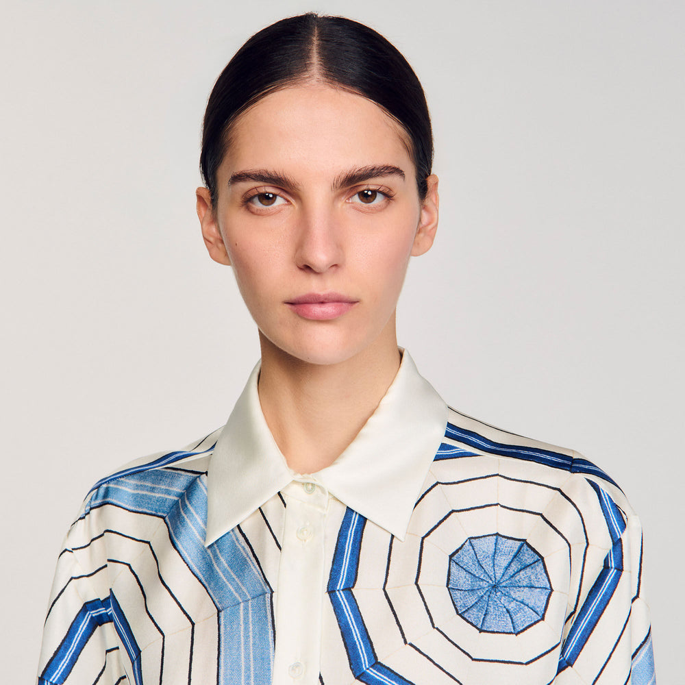 Sandro Women Spiral-motif long sleeve shirt