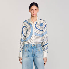 Sandro Women Spiral-motif long sleeve shirt