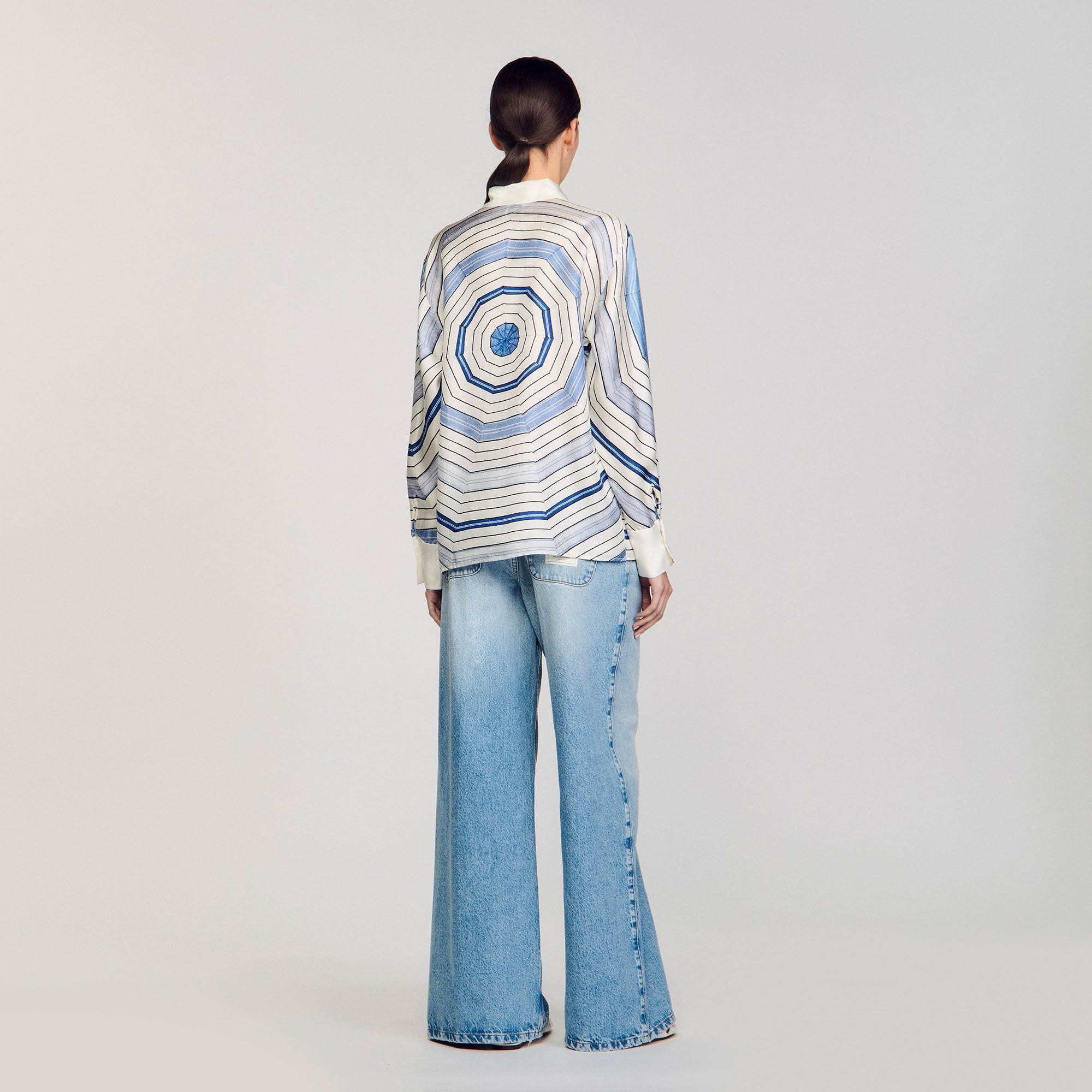 Sandro Women Spiral-motif long sleeve shirt