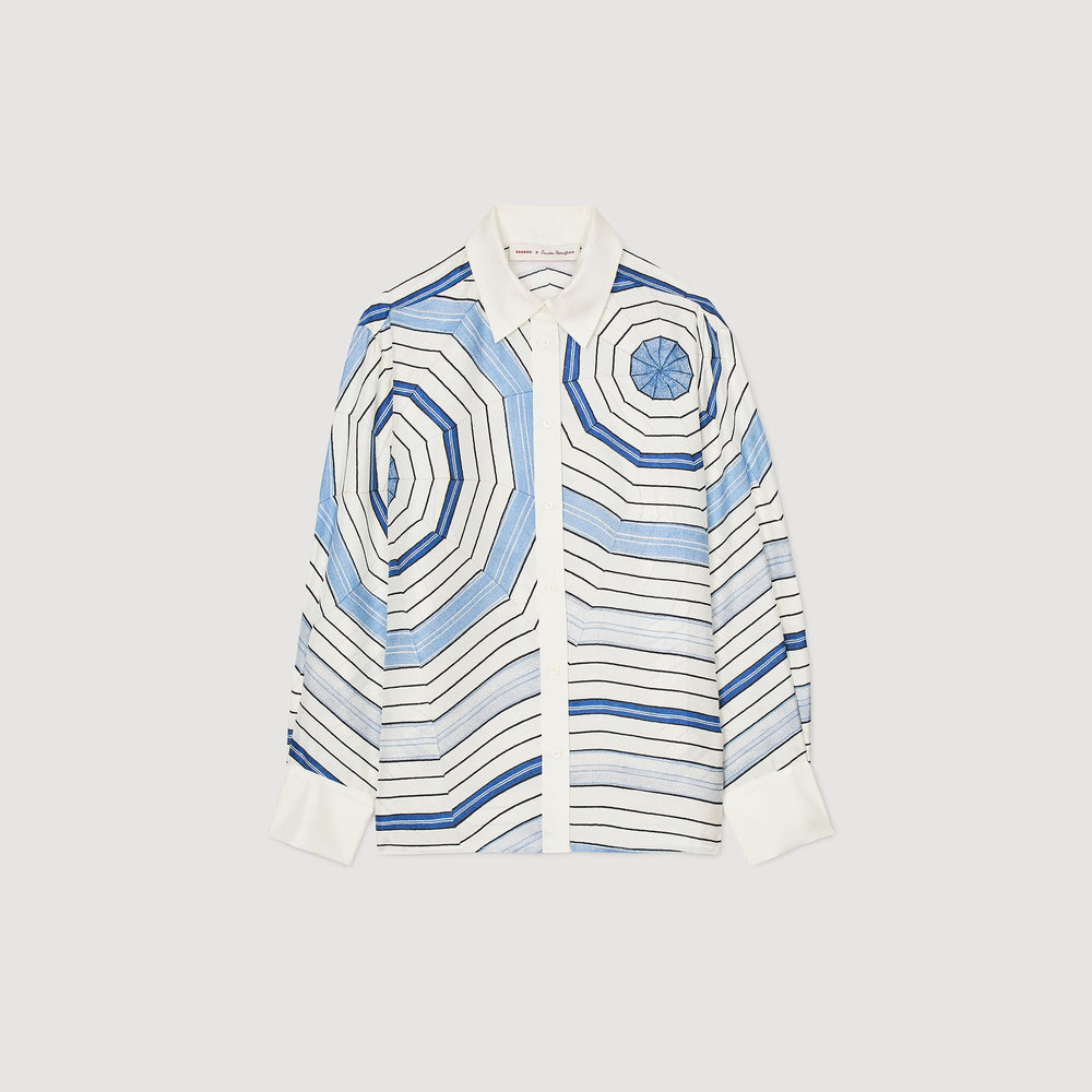 Sandro Women Spiral-motif long sleeve shirt