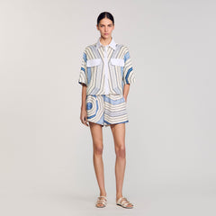 Sandro Women Spiral-motif silk shirt