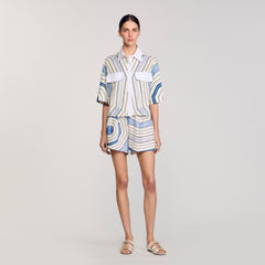 Sandro Women Spiral-motif silk shirt