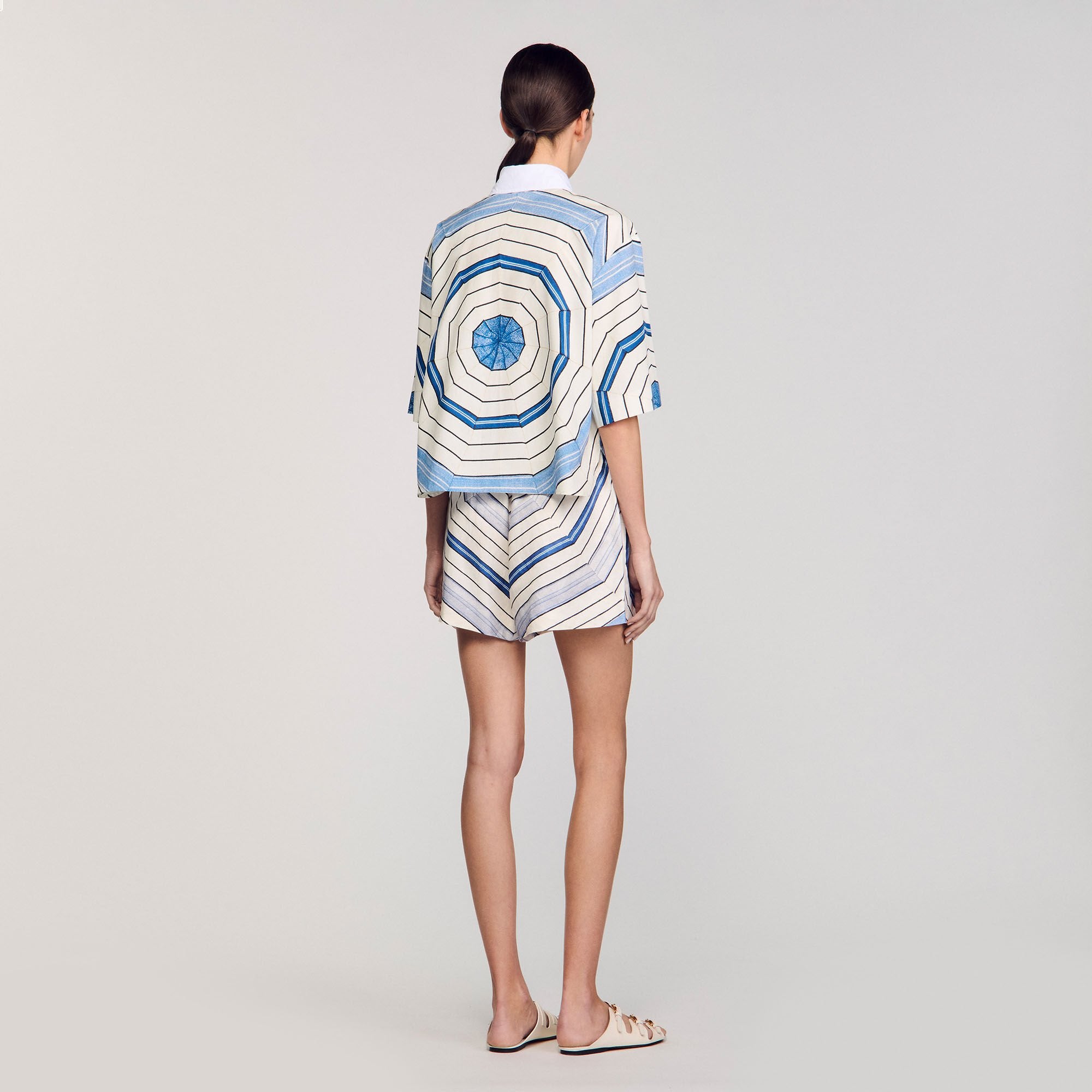 Sandro Women Spiral-motif silk shirt