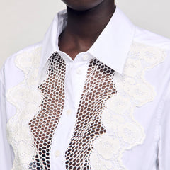 Sandro Women Lace bib shirt