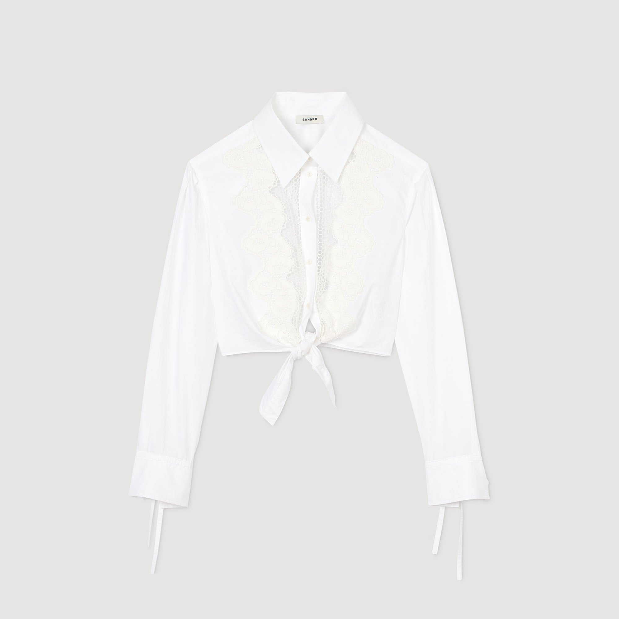 Sandro Women Lace bib shirt