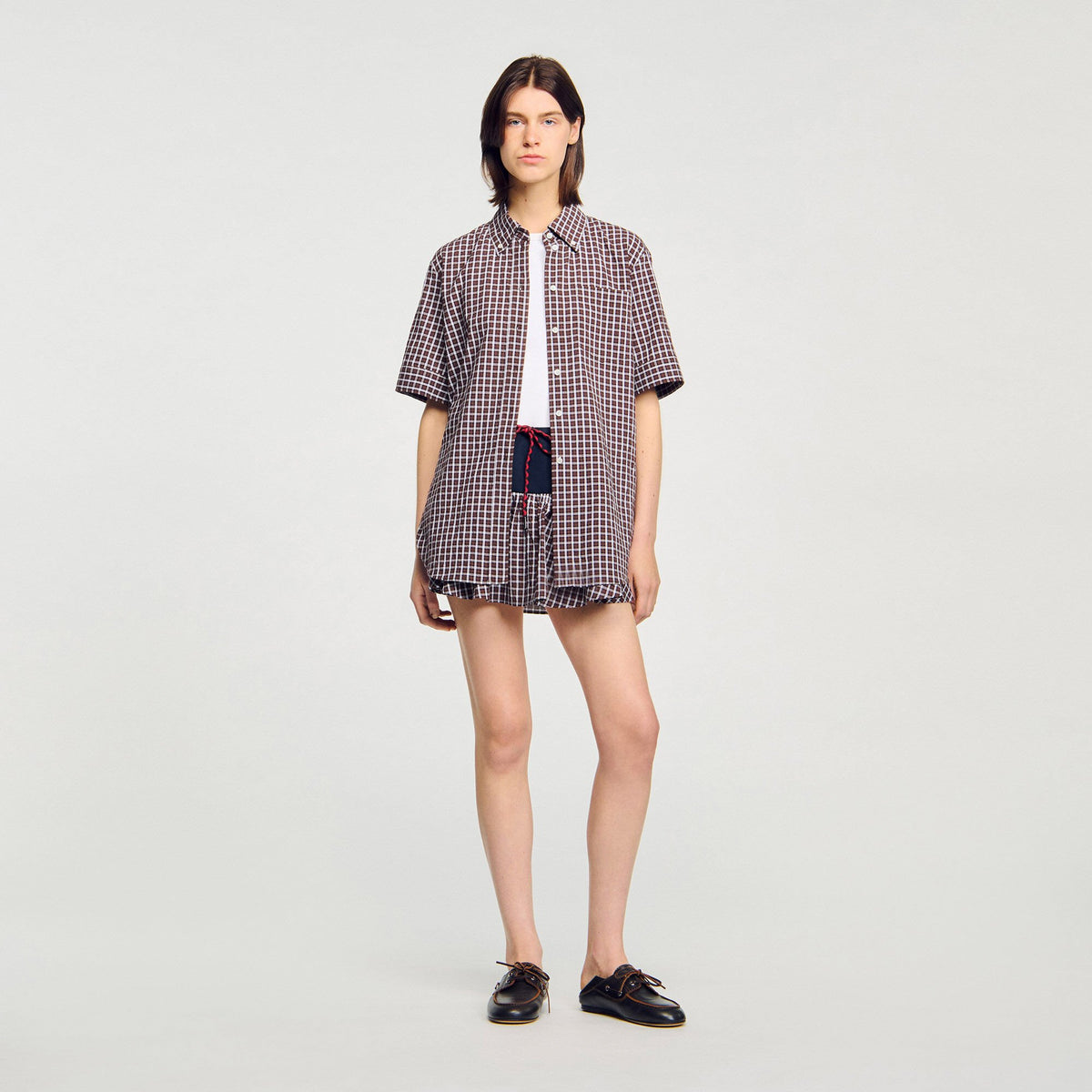 Sandro Women Oversized checkered shirt