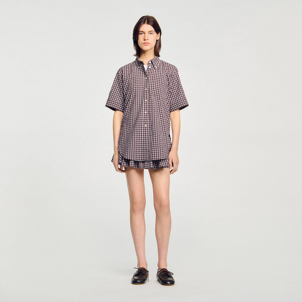Sandro Women Oversized checkered shirt