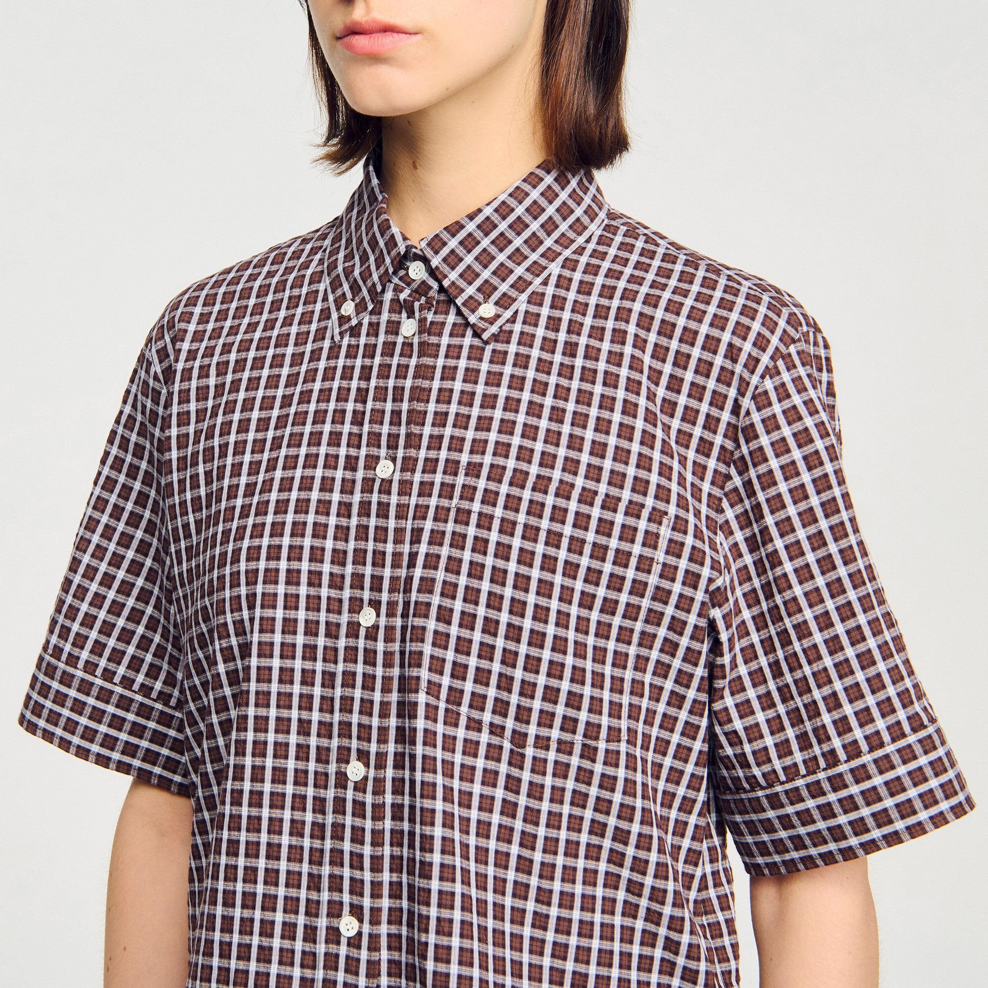Sandro Women Oversized checkered shirt