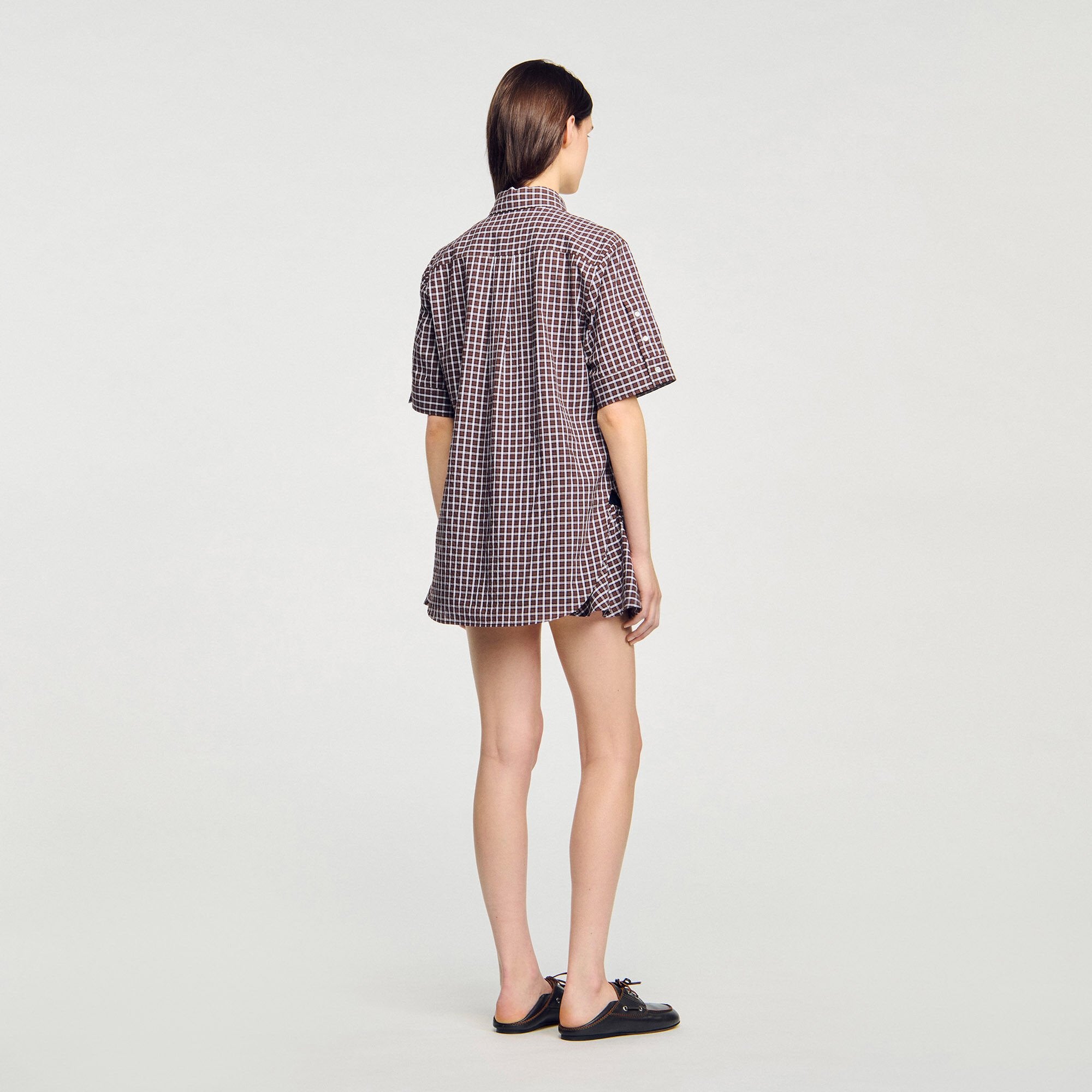 Sandro Women Oversized checkered shirt