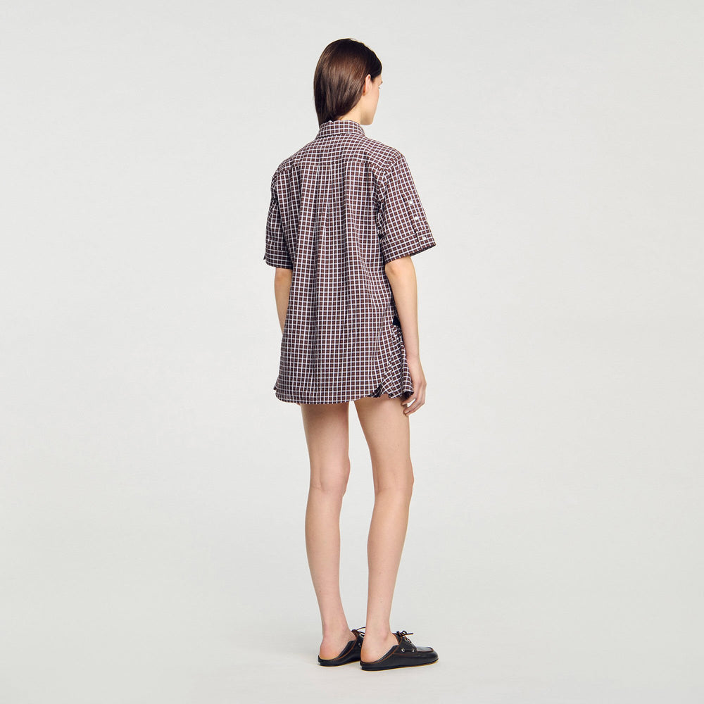 Sandro Women Oversized checkered shirt