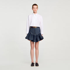 Sandro Women Cropped shirt with bow detail