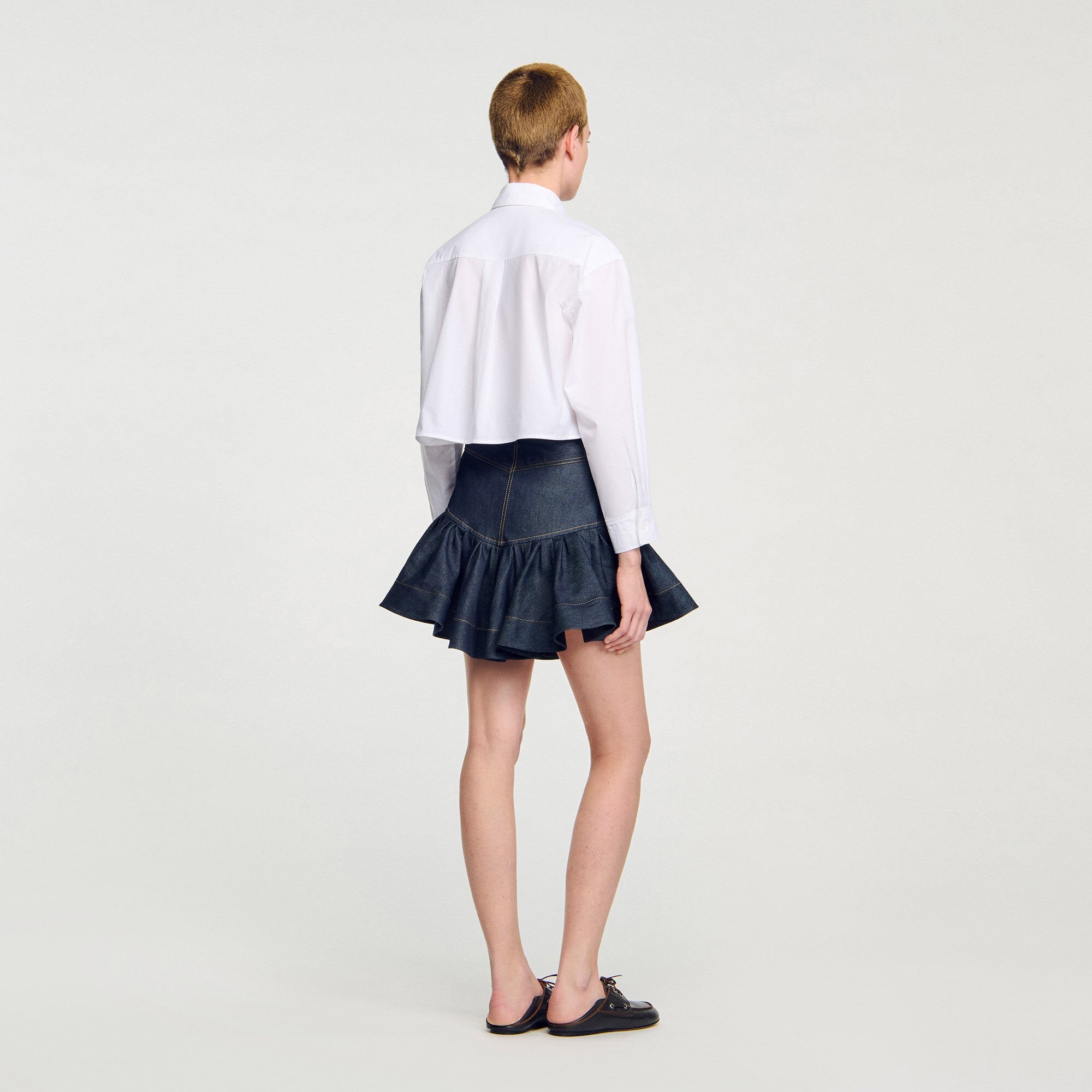 Sandro Women Cropped shirt with bow detail