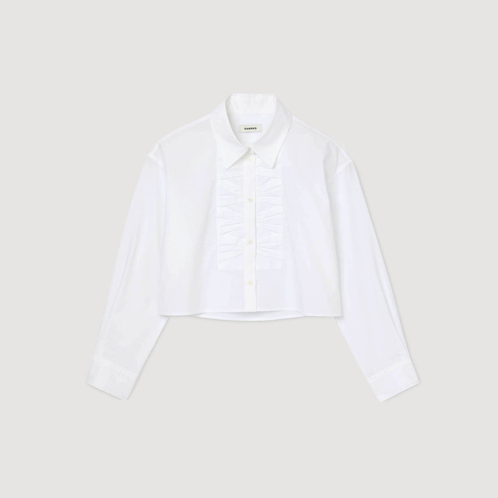 Sandro Women Cropped shirt with bow detail