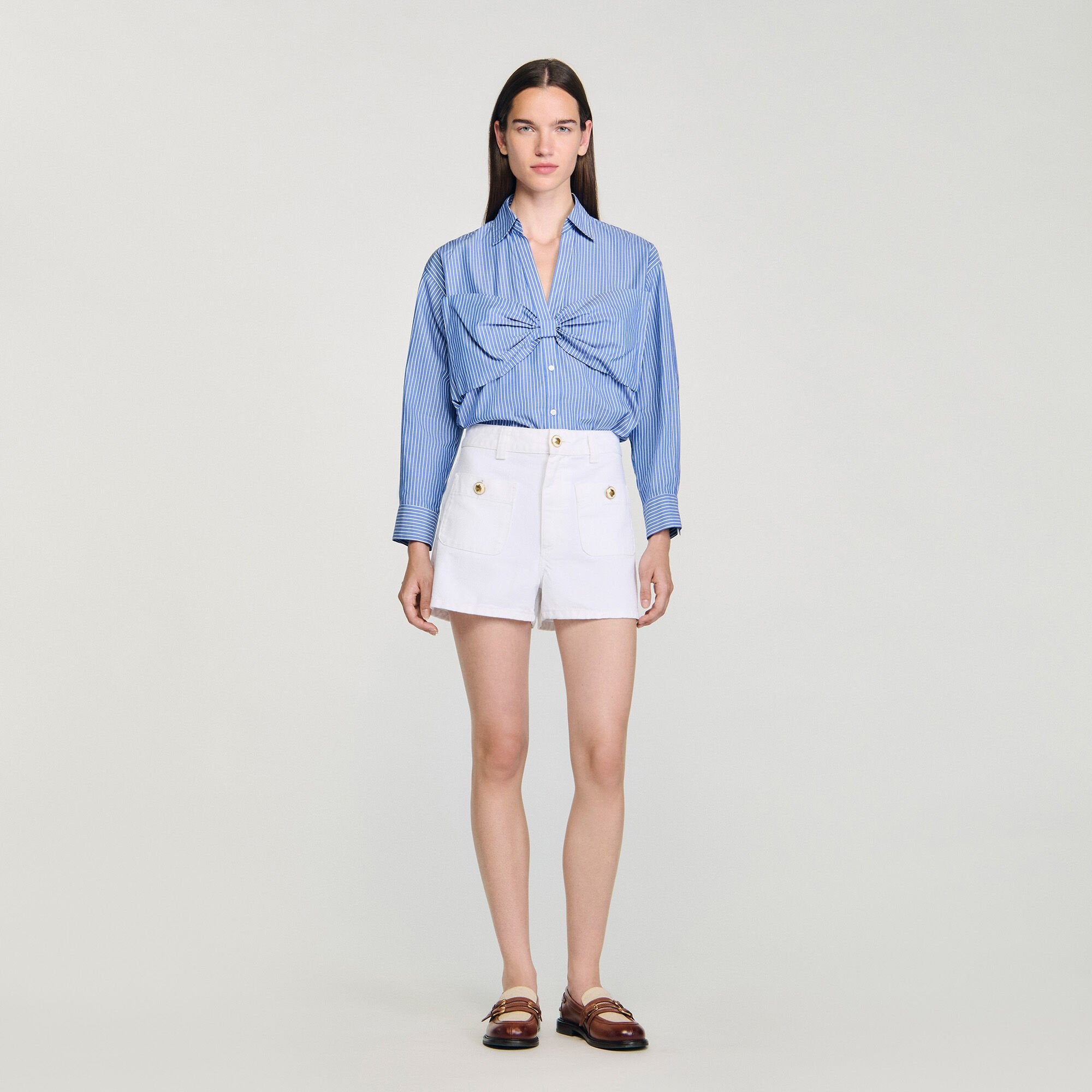 Sandro Women Oversized bow shirt