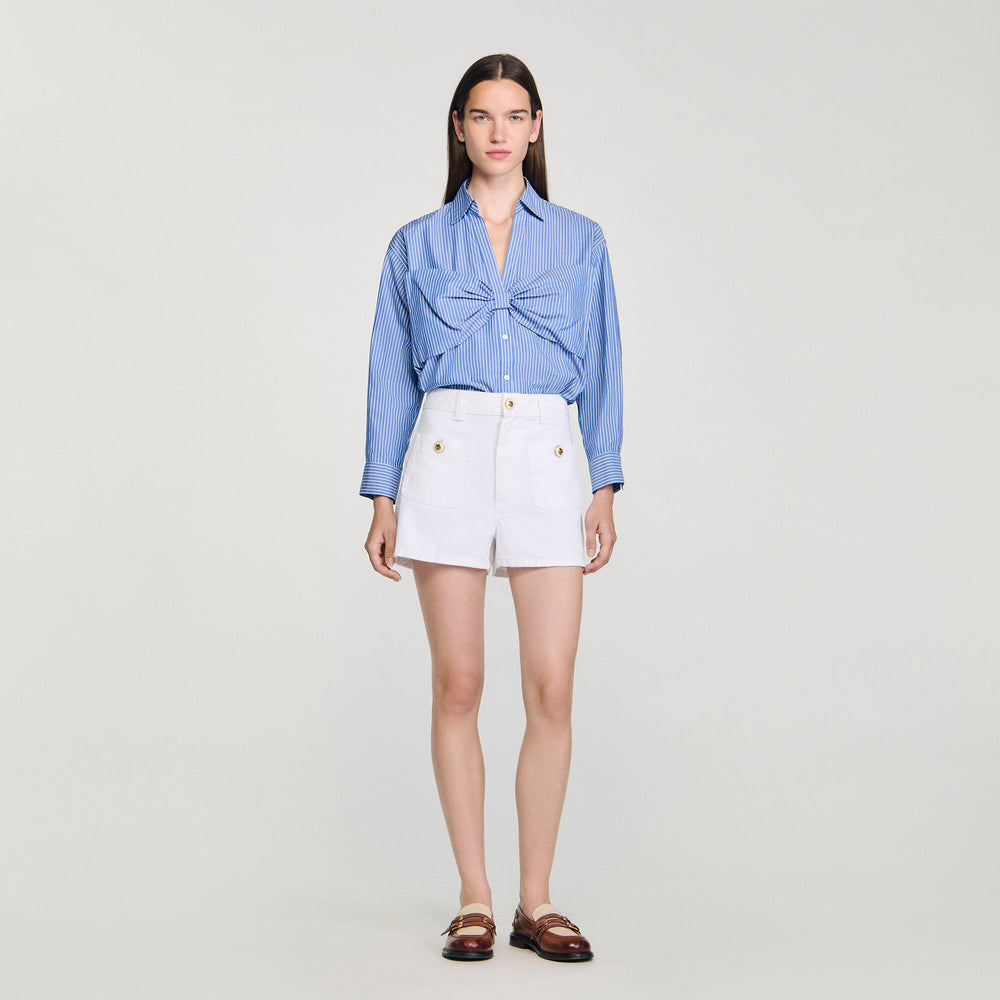 Sandro Women Oversized bow shirt