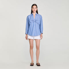Sandro Women Oversized bow shirt