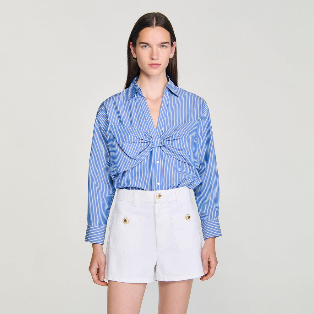 Sandro Women Oversized bow shirt