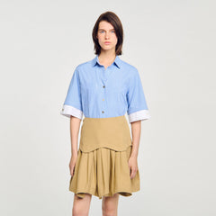 Sandro Women Cropped small-check shirt