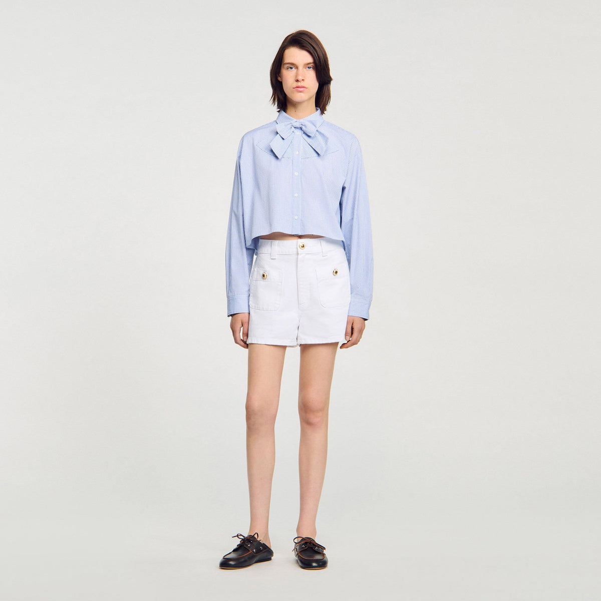 Sandro Women Bow collar shirt