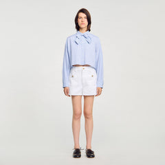 Sandro Women Bow collar shirt