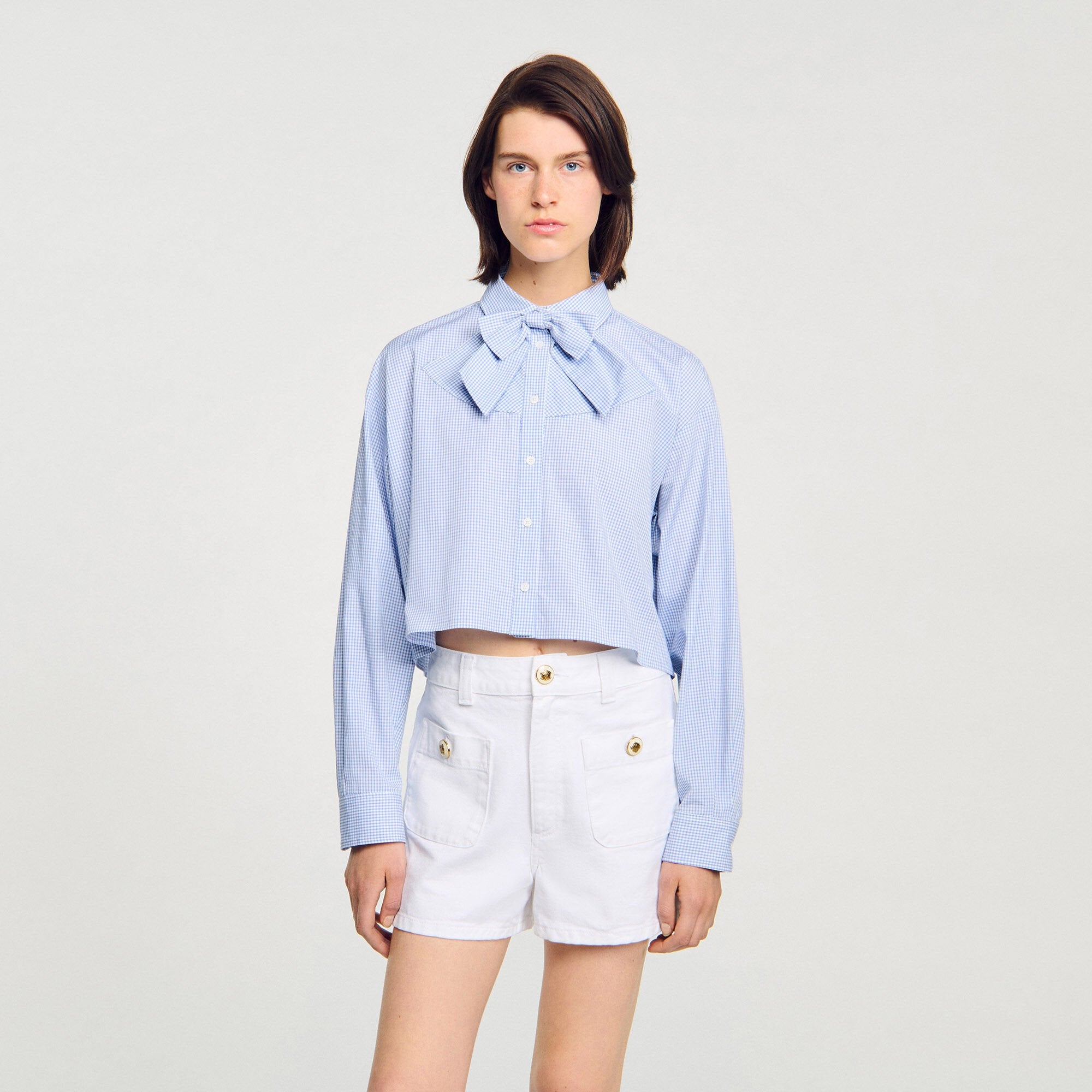 Sandro Women Bow collar shirt