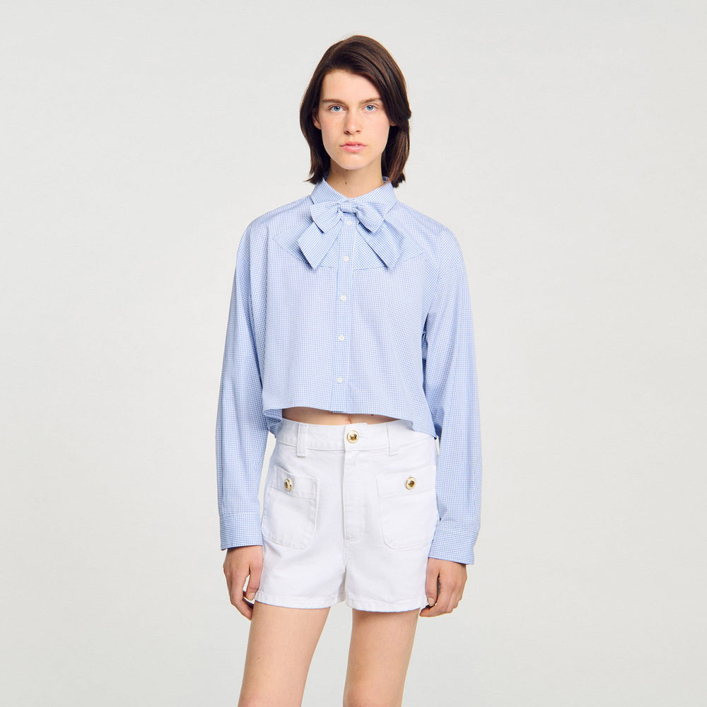 Sandro Women Bow collar shirt