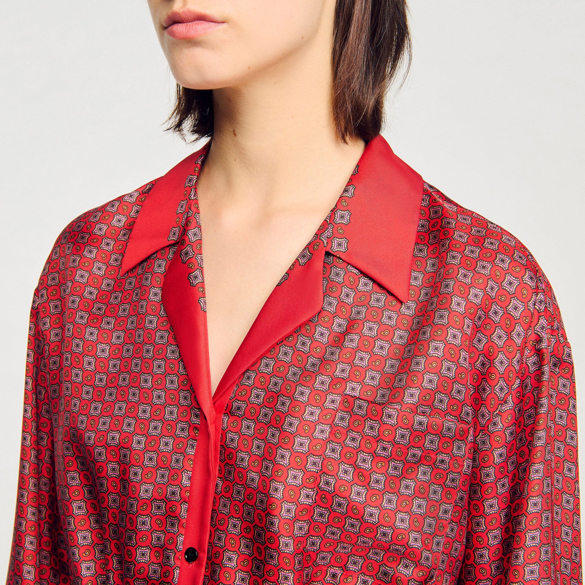 Sandro Women Scarf print shirt