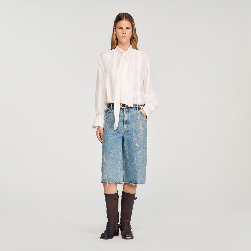 Sandro Women Silk lavallière shirt