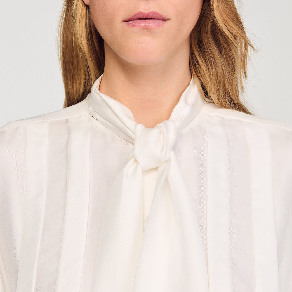 Sandro Women Silk lavallière shirt