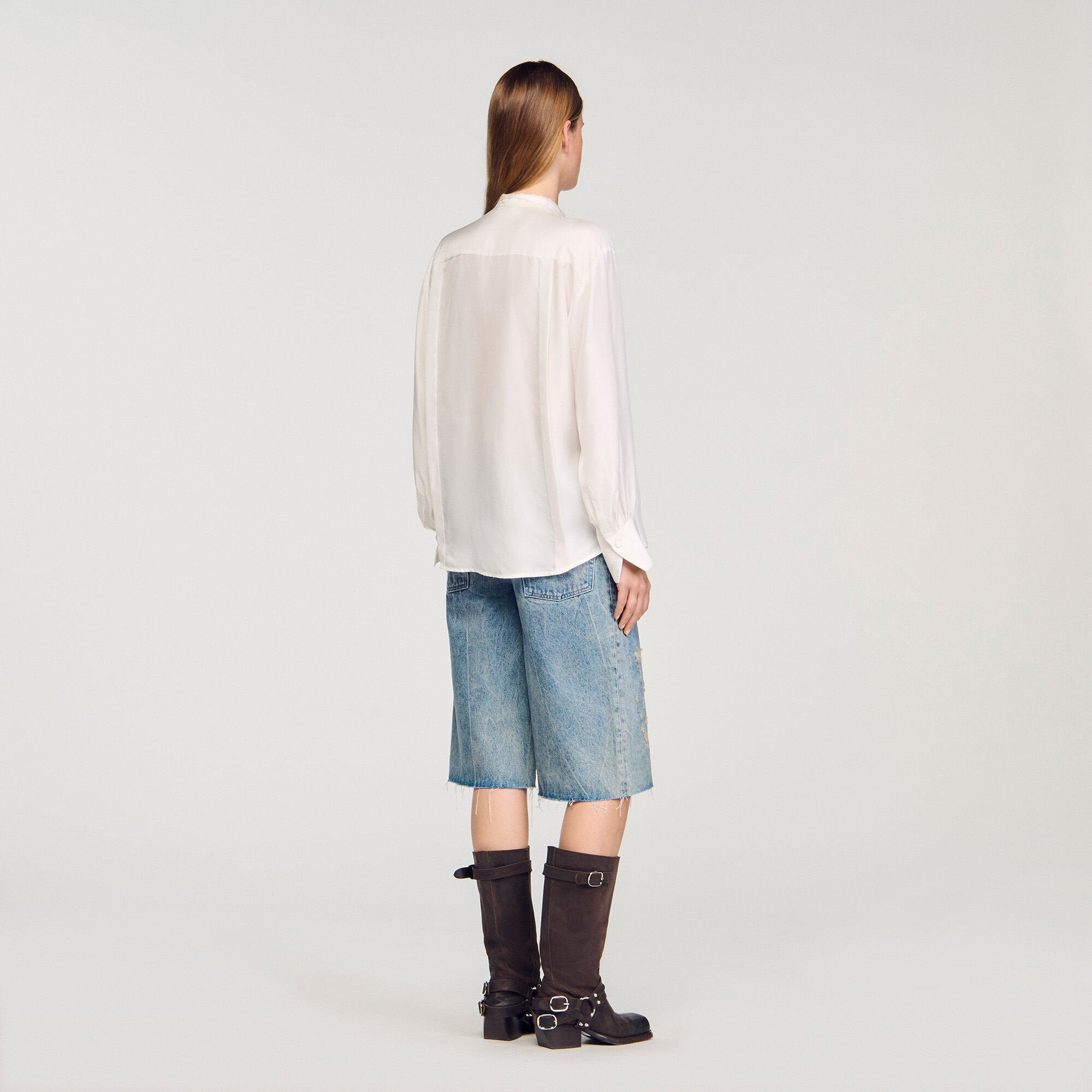 Sandro Women Silk lavallière shirt