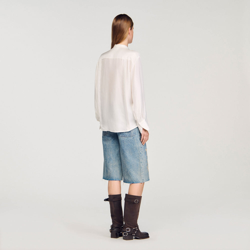 Sandro Women Silk lavallière shirt