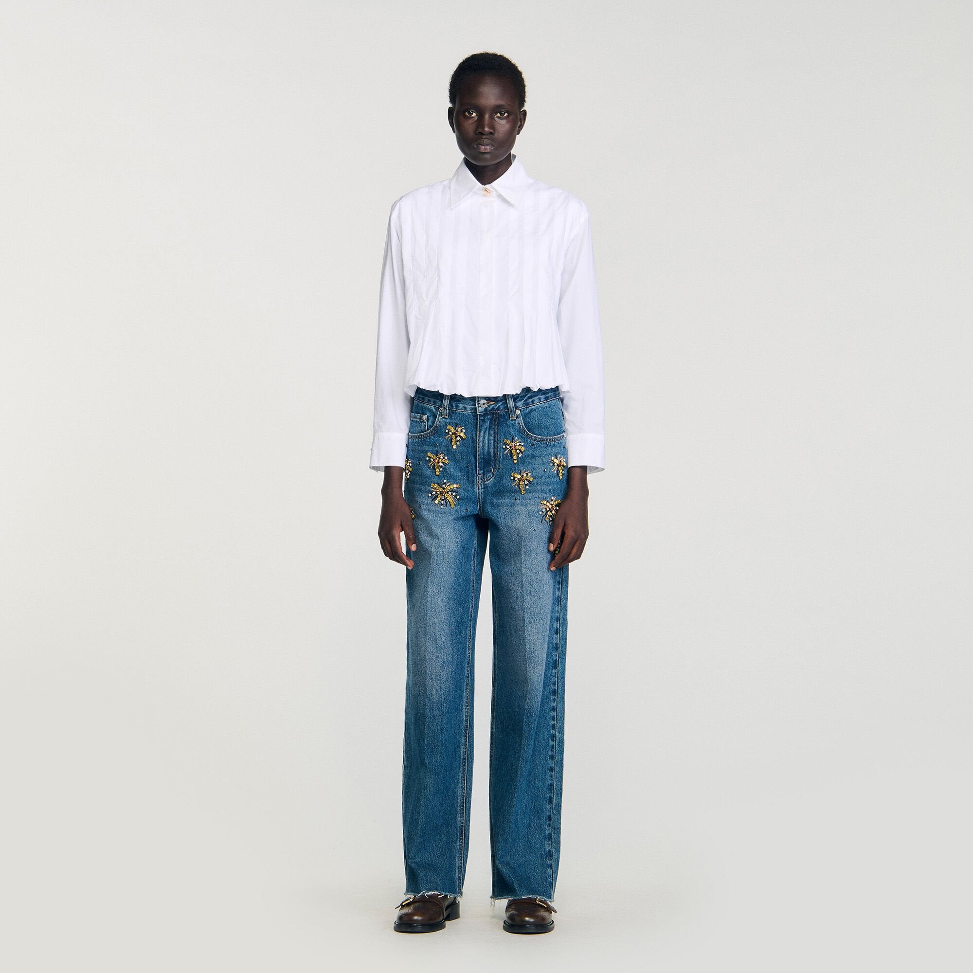 Sandro Women Pleated cropped shirt