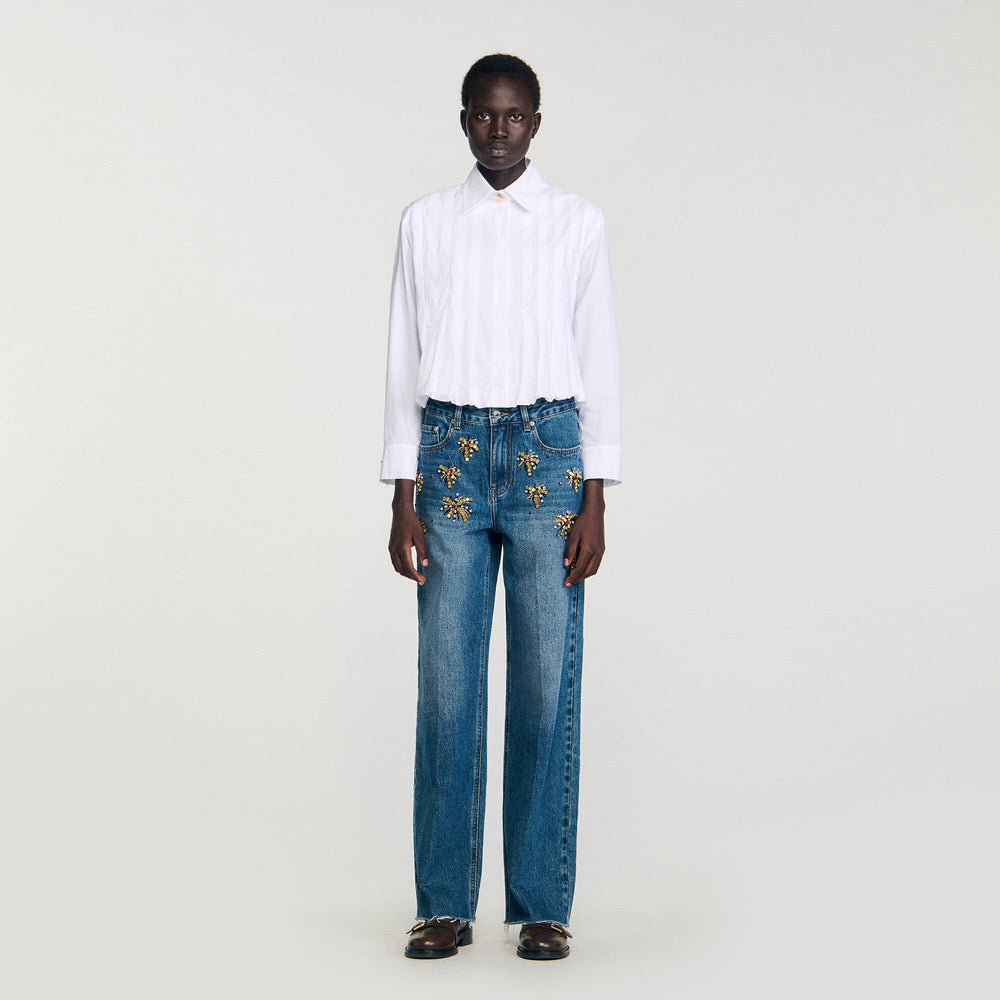 Sandro Women Pleated cropped shirt