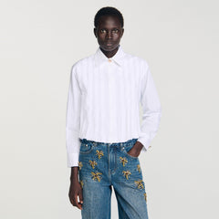 Sandro Women Pleated cropped shirt
