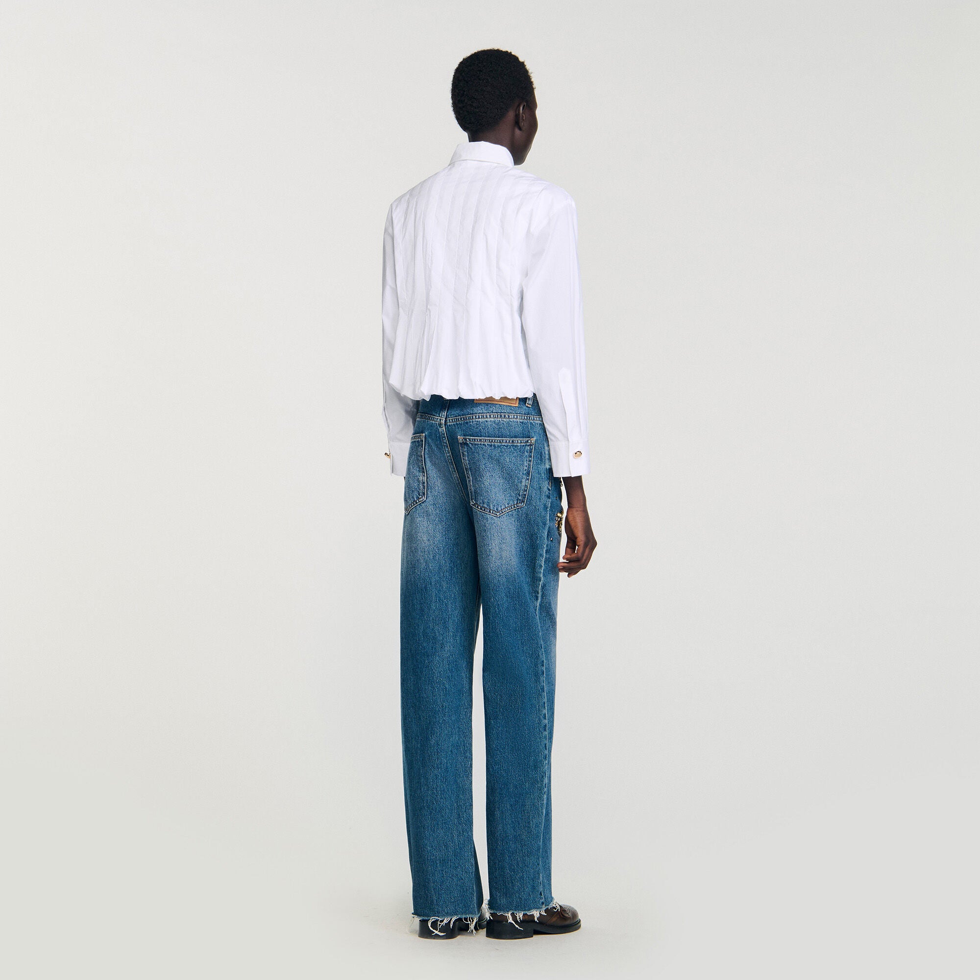 Sandro Women Pleated cropped shirt