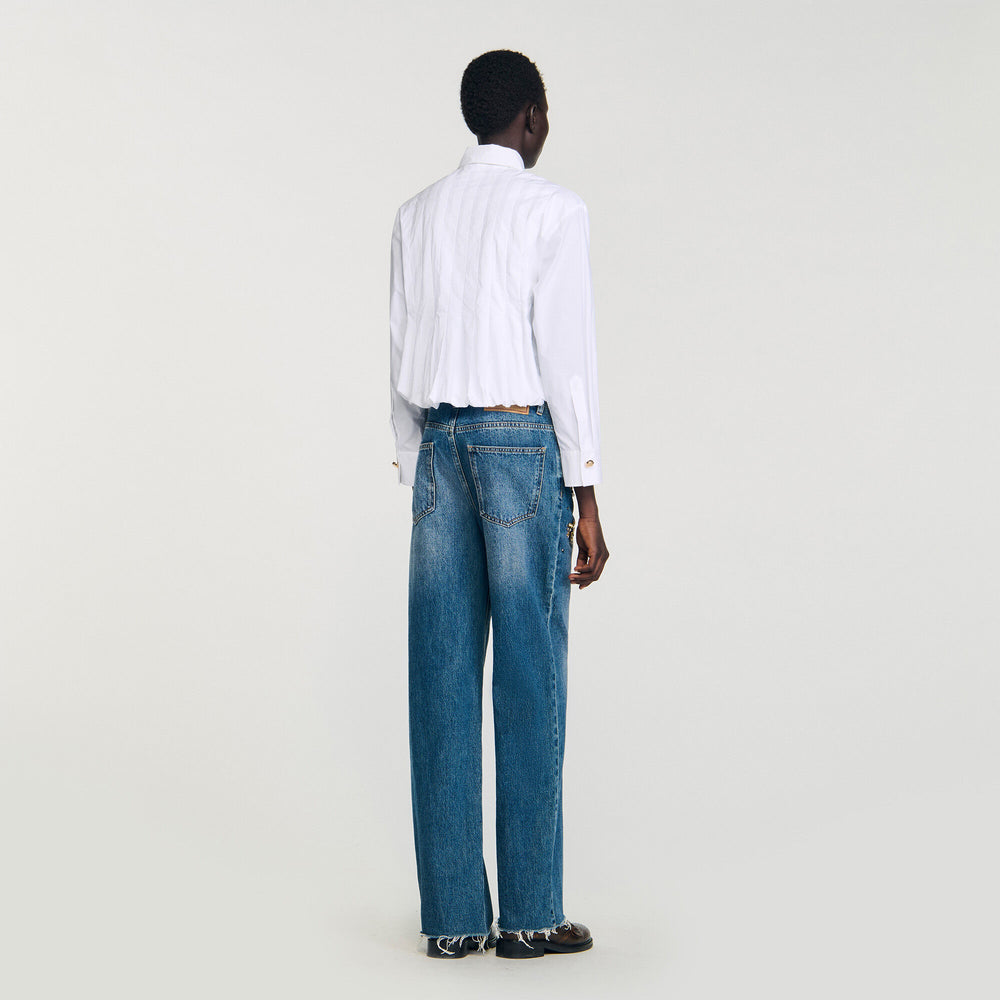Sandro Women Pleated cropped shirt
