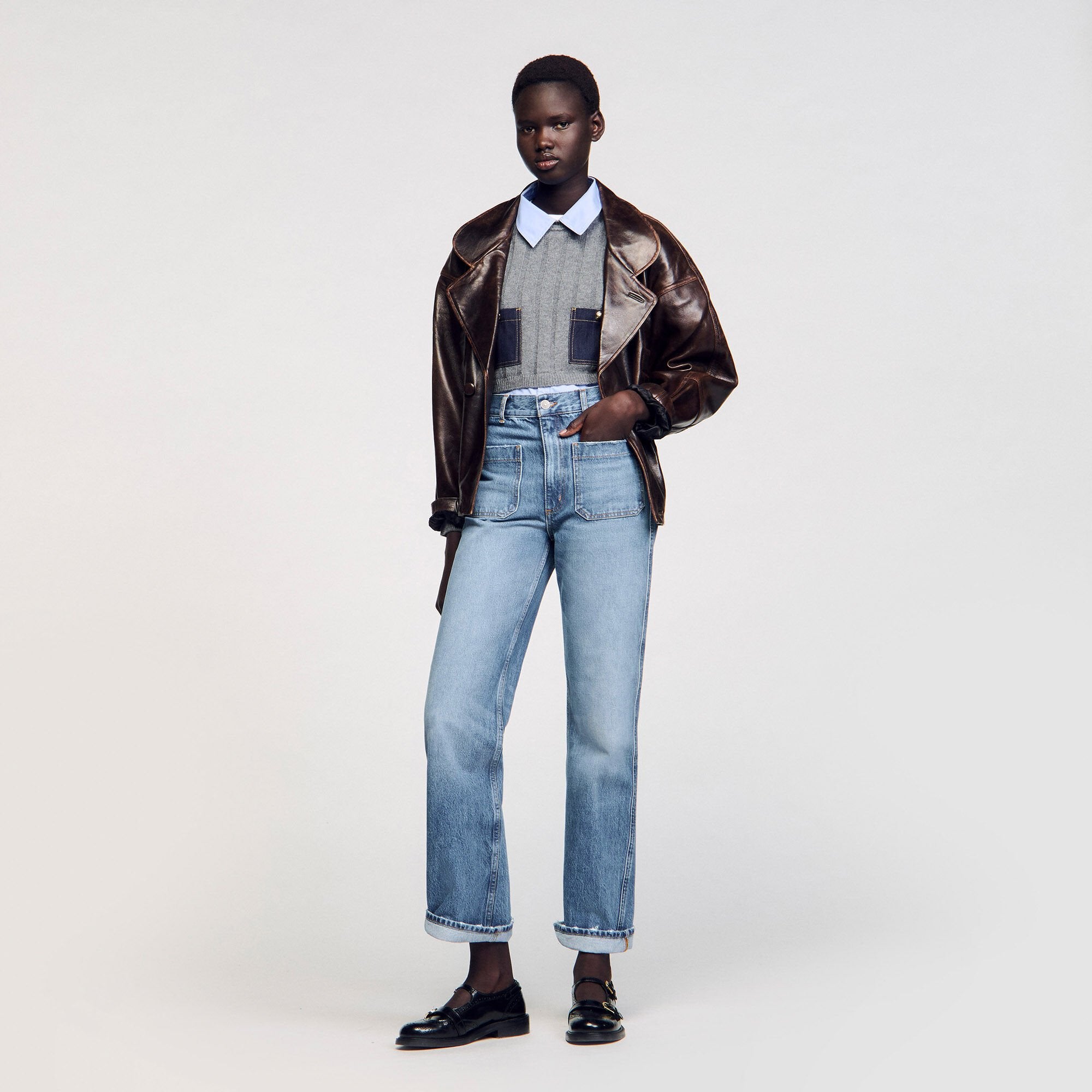 Sandro Women Flared faded jeans