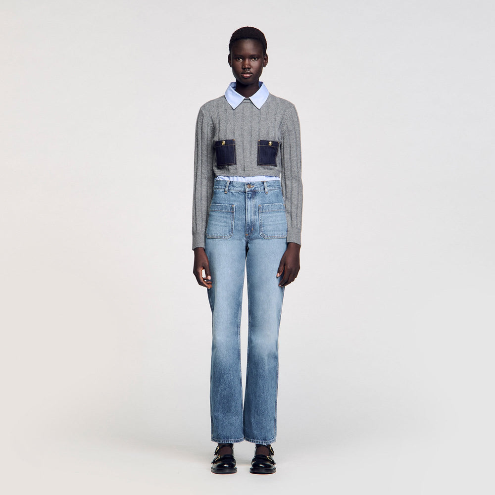Sandro Women Flared faded jeans