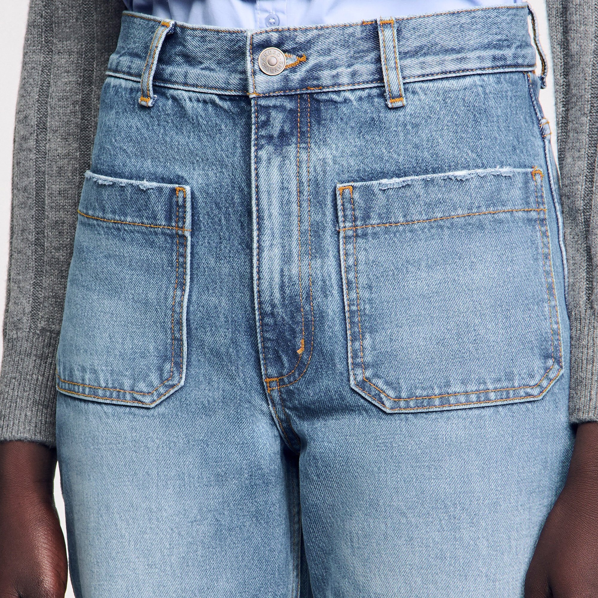 Sandro Women Flared faded jeans