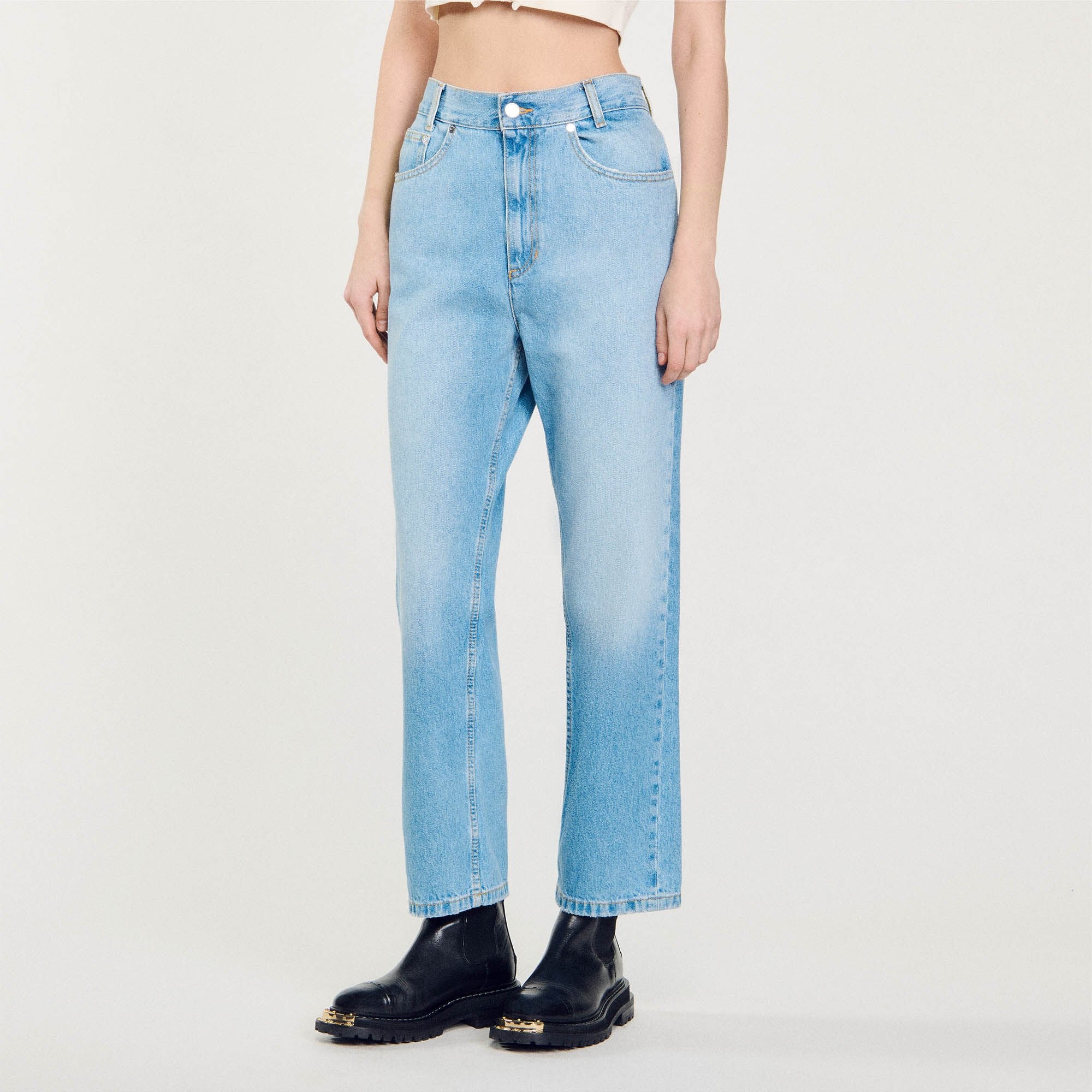 Sandro Women Low-rise straight-leg jeans