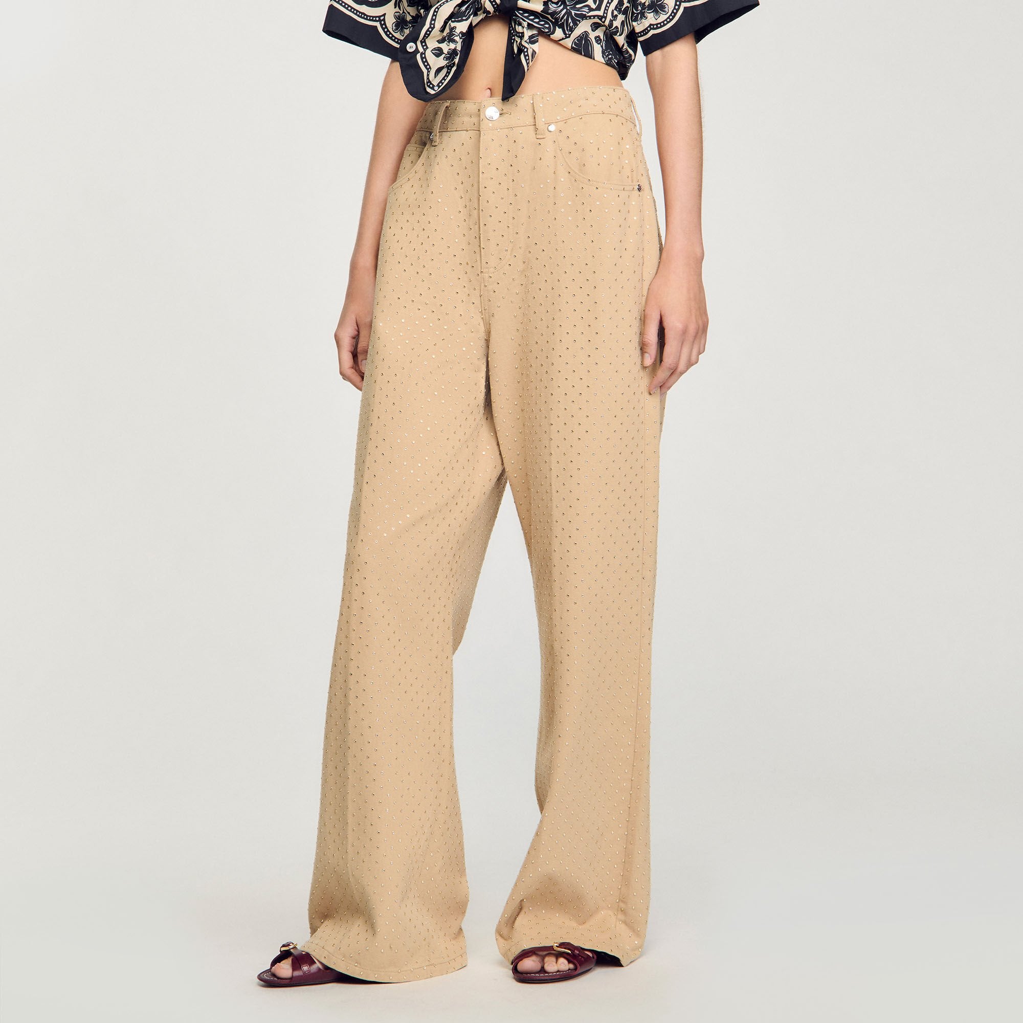 Sandro Women Rhinestone-embellished jeans