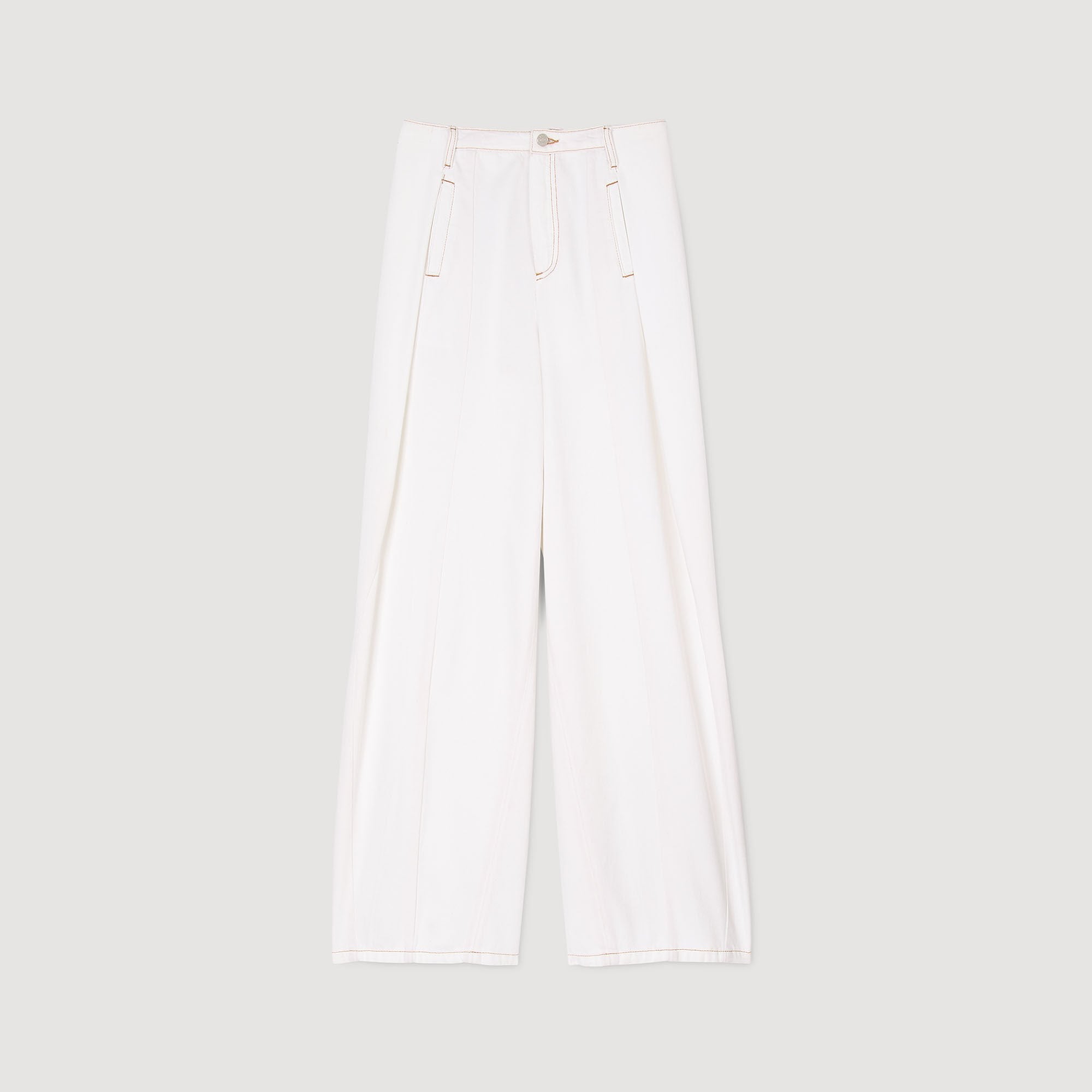Sandro Women Topstitched wide-leg jeans