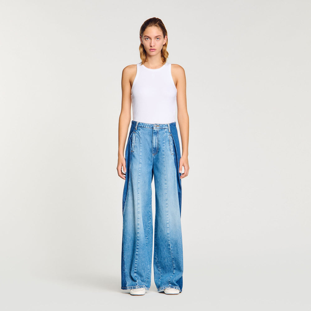 Sandro Women Jeans with contrasting panels