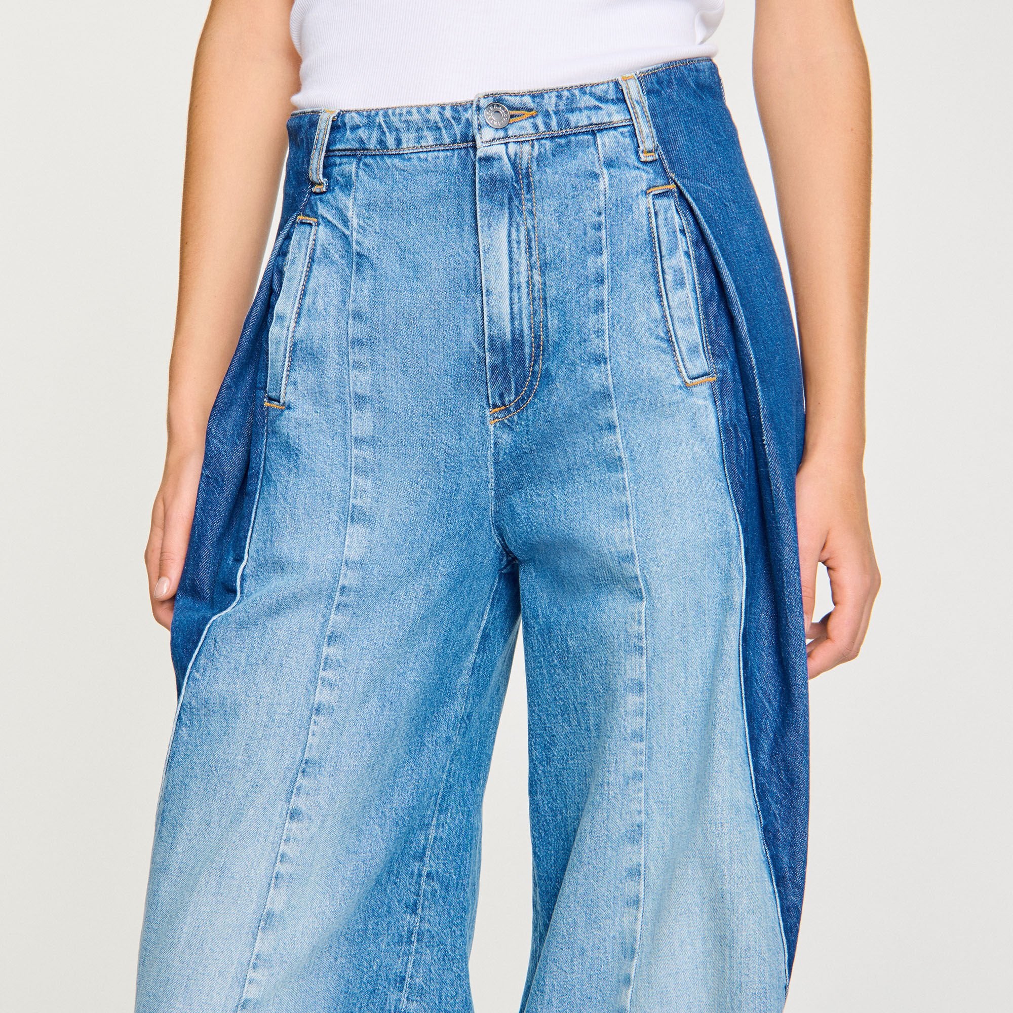 Sandro Women Jeans with contrasting panels